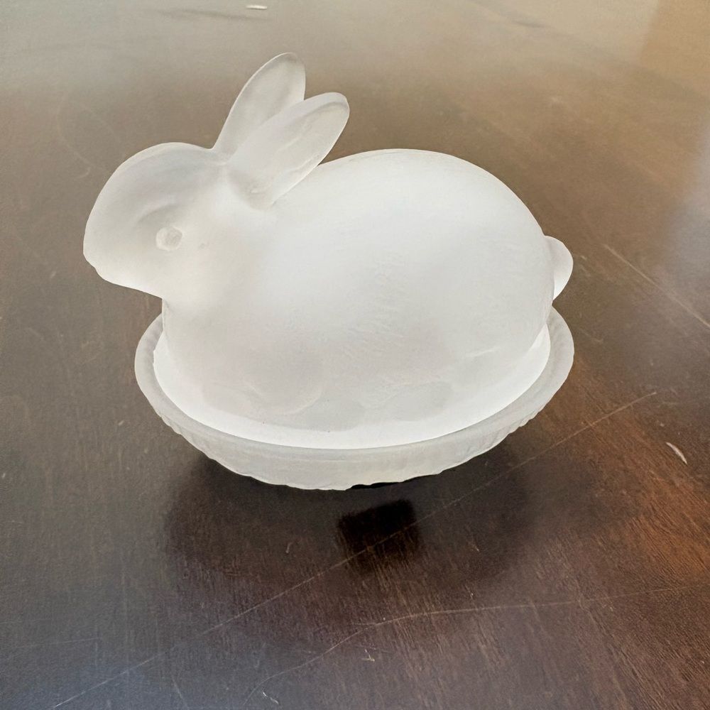 Imperial Lenox Satin Glass Bunny on Nest